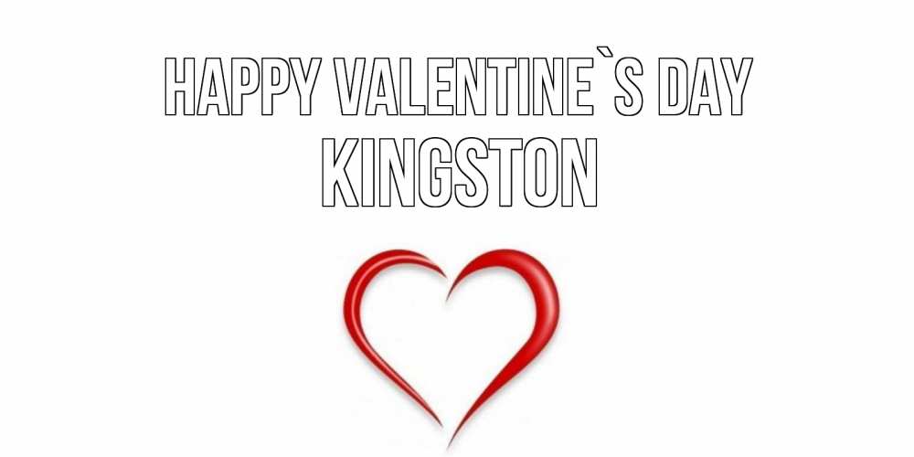 Greetings card с именем, Kingston Happy Valentine`s Day сердечко красное Greetings with text for free download 